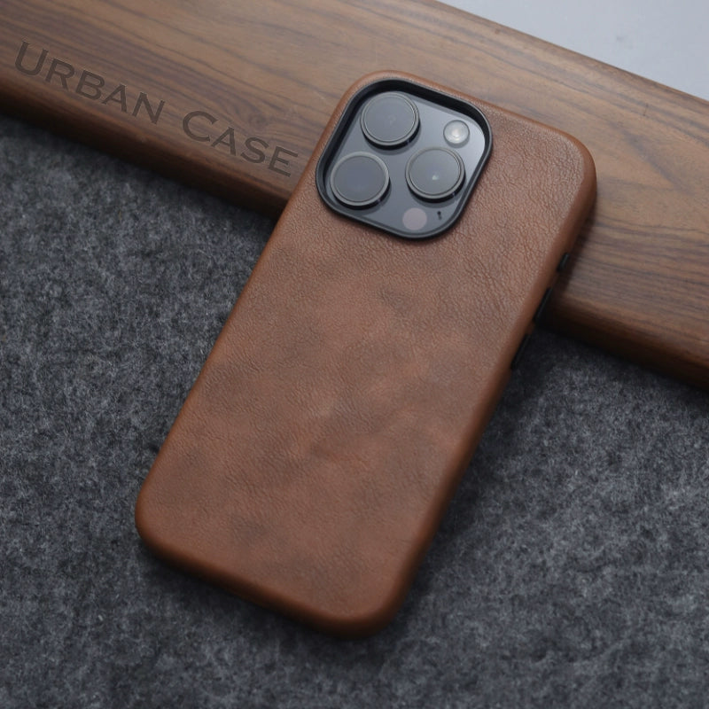 Capa de couro Nível Basic com MagSafe para iPhone 16 15 14 13 12