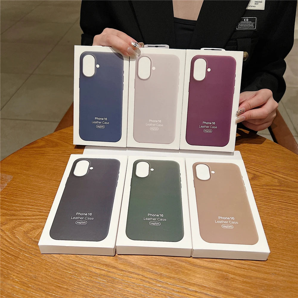 Capa de couro Apple com MagSafe para iPhone 16 15 14