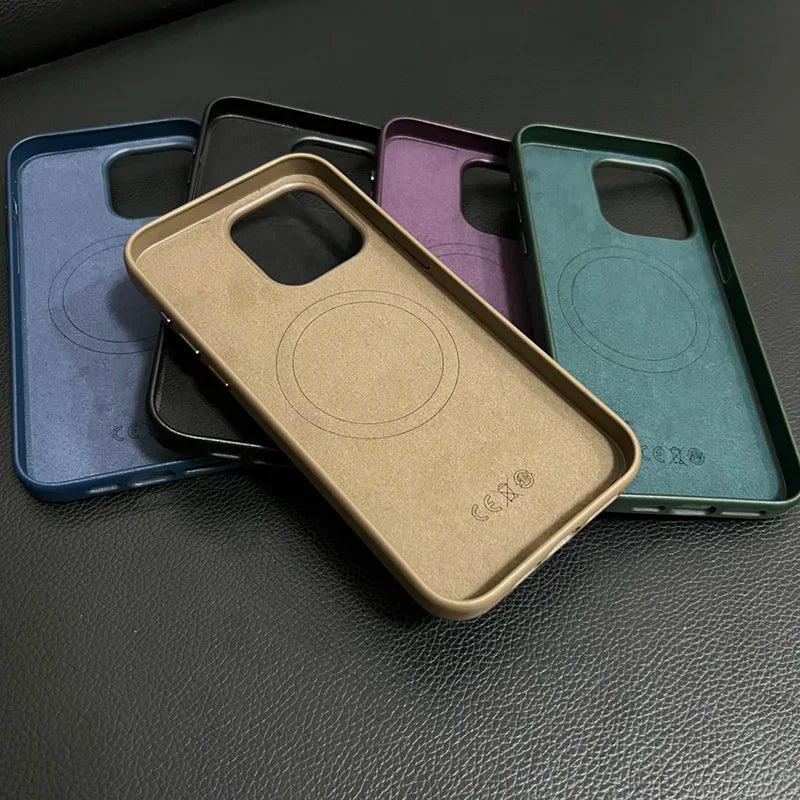 Capa de couro Apple com MagSafe para iPhone 16 15 14
